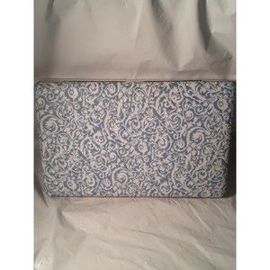 Vintage Powder Blue Detailed Mele EARRING JEWELRY BOX Storage L 10 x W 6.5 in